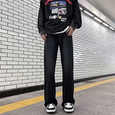 美式高街牛仔裤男痞子帅2023冬季新款ins宽松暗黑长裤RK1242-P45，男装牛仔裤，星座412-3