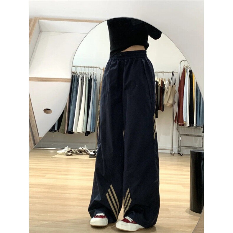 【有货】ZQ678ZZ-特39美式复古条纹休闲裤宽松直筒抽绳冲锋裤子,男装休闲裤,星座1007（原301D）