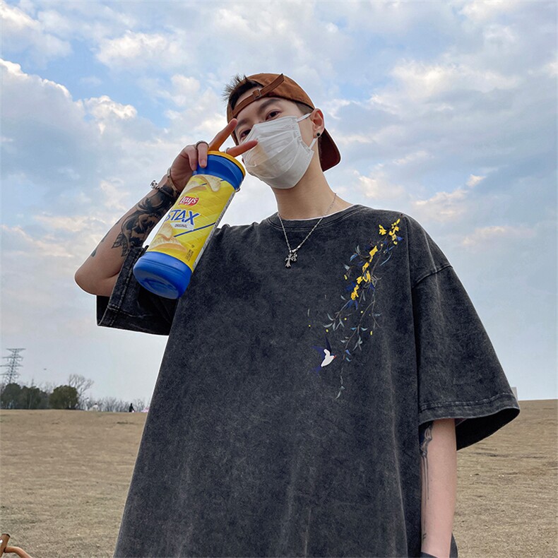 量大优可供抖音视频支持得物品质配合二开美式水洗短袖t恤SX129,男装T恤,电商A486