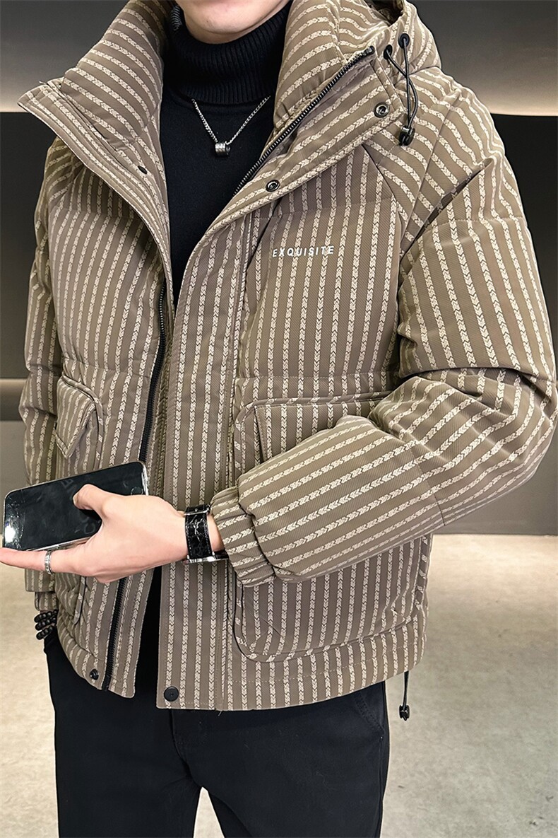 新标50白鸭绒条纹男装皮羽绒服C317-Y826-P295368,男装羽绒服,电商C317
