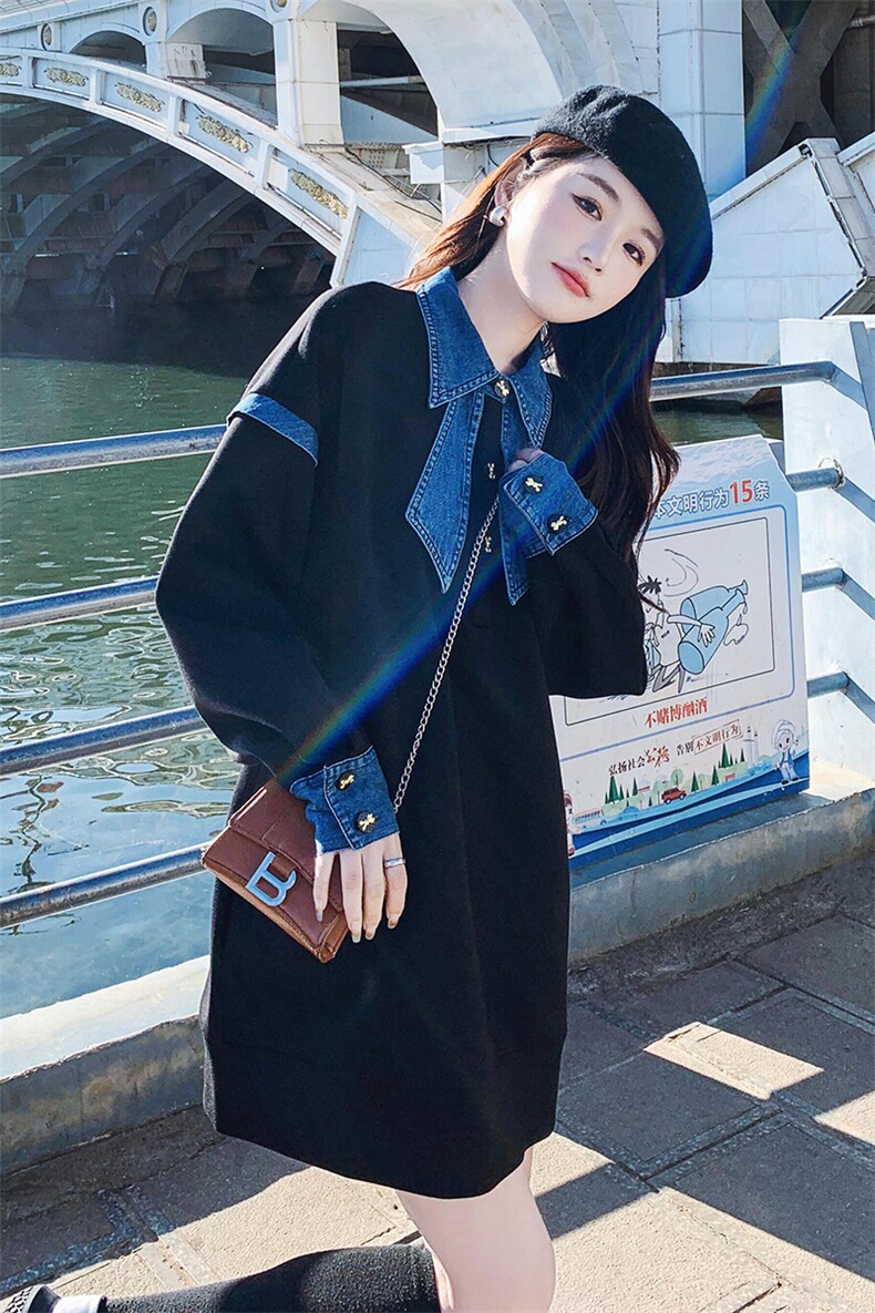26春大货假两件拼接卫衣裙2D001-6151-P125-K178,女装卫衣/绒衫,2D001