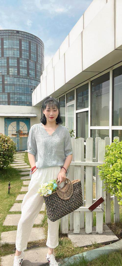 纯苎连衣裙小衫裤子裙子衬衣 时尚风 风淑女风休闲风，女装连衣裙，川哲