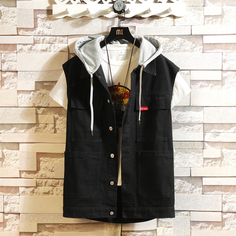 MJ208-p58-限价88牛仔大码砖墙马甲男工装ins无袖坎肩外穿，男装工装外套，星座103A