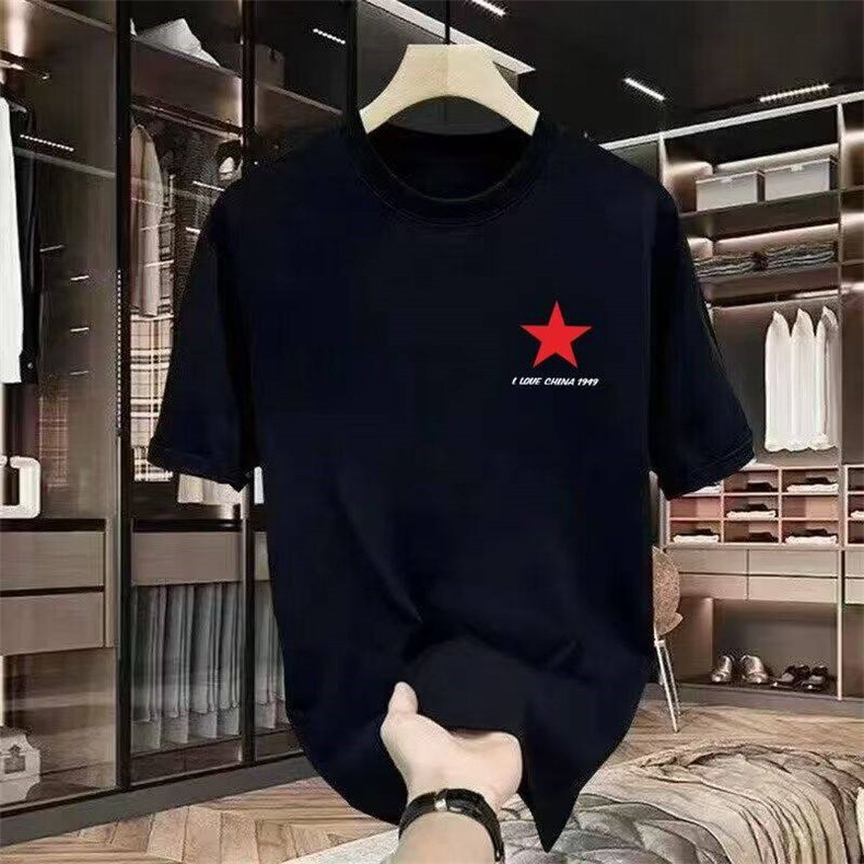 25 冰丝 男士 印花圆领 时尚 短袖  夏季 T76-P35图片