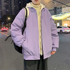 美式假两件棉服外套男2026秋冬校园风宽松棉衣夹克A436-2583-P95，男装夹克，电商A436