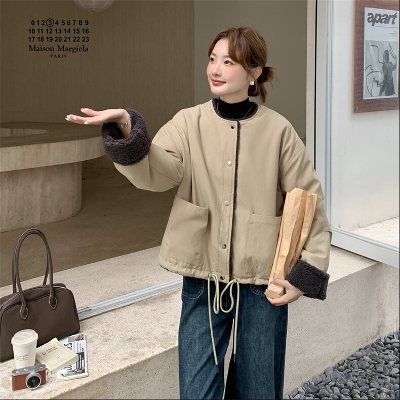 现货：冬装新款时尚百搭内里羊羔毛派克服外套2C135-8931P195K298图片