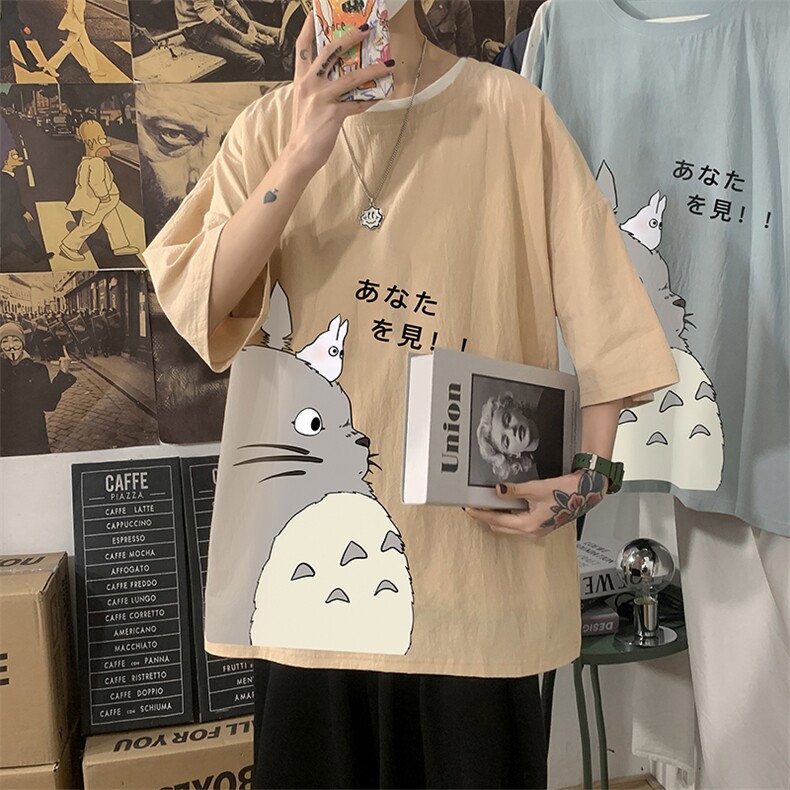 YT26150-P30亚麻短袖t恤男大码五分袖男宽松七分袖海报风,男装T恤,电商A040
