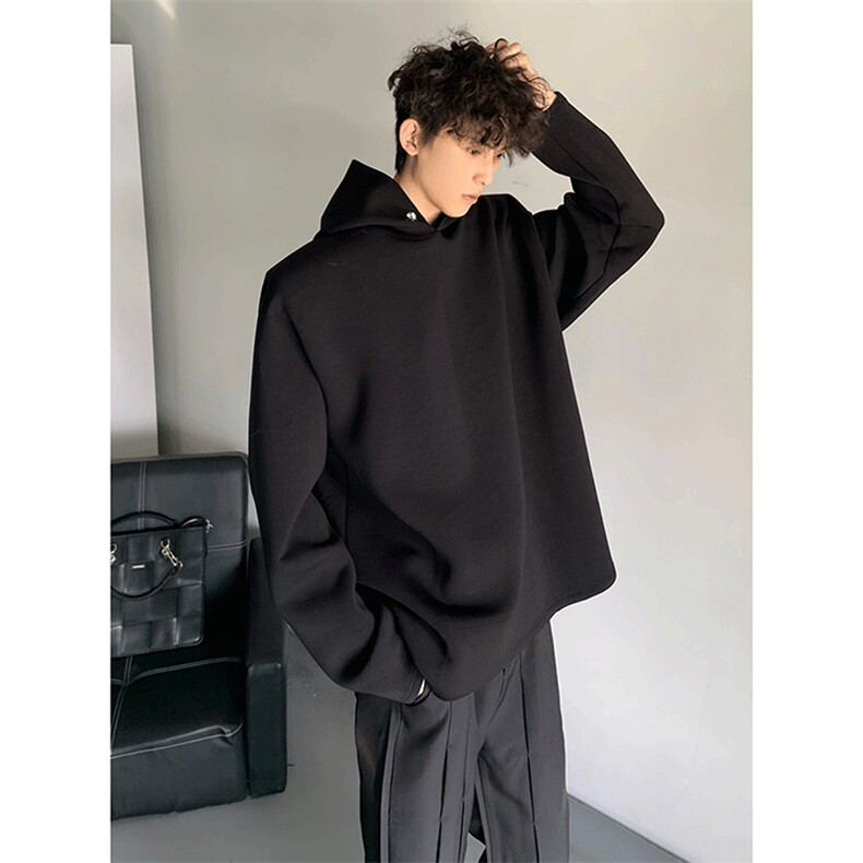 抖音得物品质26春装美式高街重磅纯色一粒扣连帽卫衣外套W85,女装短外套,电商A486