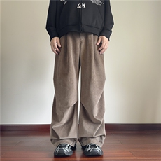 抖音品质秋冬保暖灯芯绒压褶宽松休闲伞兵裤B315-K872-p55控78，男装休闲裤，电商B315