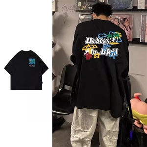 万针全刺绣工艺抖音得物高品质260克重磅纯棉双纱美式高街短袖T恤图片