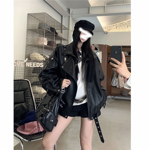 网图 直播荔枝纹蛋白皮【伯明翰黑武士】外套JK501-P108图片