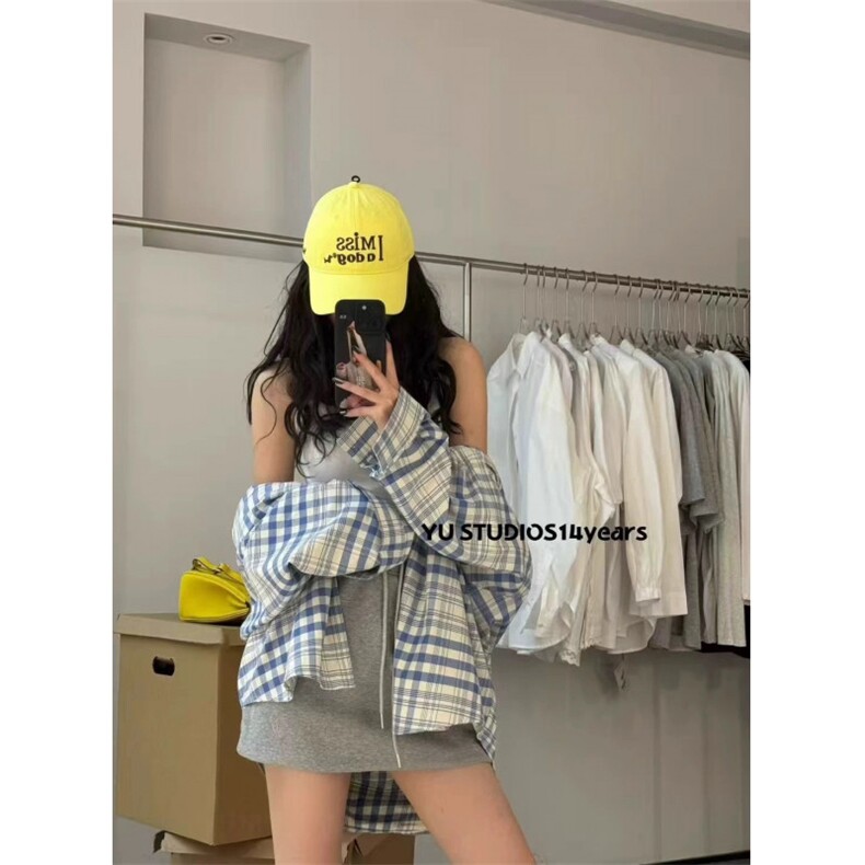 W10284-P38网图现货新款韩版慵懒感格子衬衫外套宽松休闲衬衣,男装衬衫,星座1608