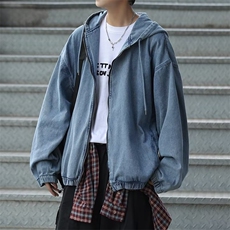 日系cityboy深色牛仔夹克男秋季新款宽松休上衣工装外套男YJ09，男装夹克，星座1116A-1（原606A）