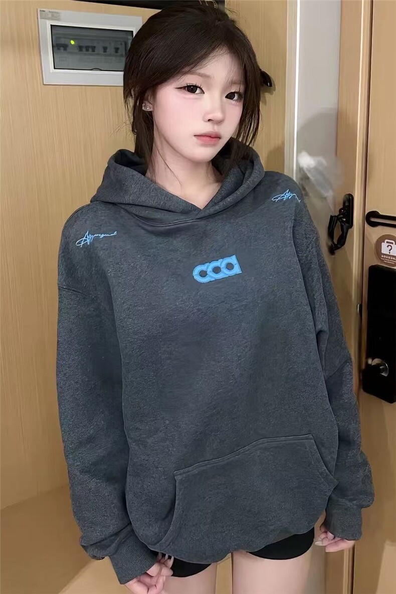 网图-春秋新款美式高街刺绣连帽卫衣男9157-P48,男装卫衣,电商B380（原B361）