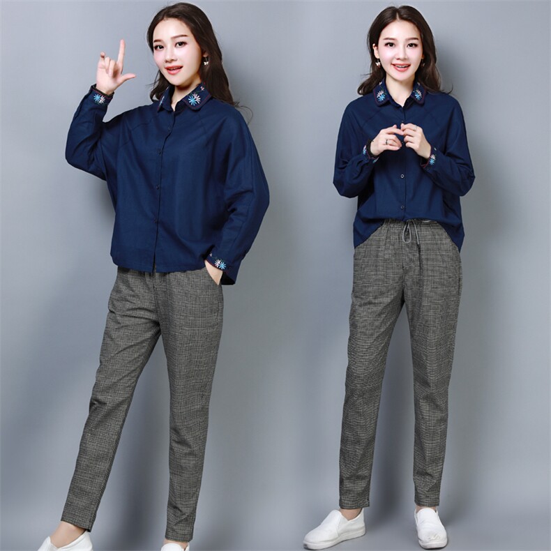 修身百搭优雅休闲长袖套装/套裙2021年夏季潮流简约个性显瘦图片