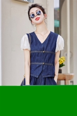 牛仔短裤套装女时尚洋气时髦2024新款夏季高端欧货小个子高级感，女装套装/套裙，慧尚依恋