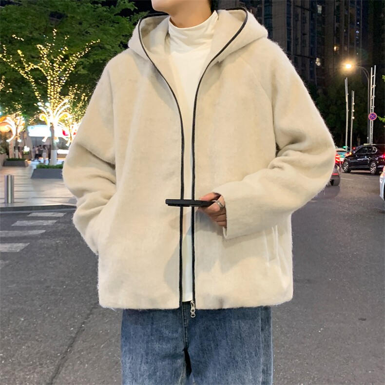 夜景光版二开防羊绒蝙蝠袖连帽大衣男士外套上衣A406JK2563P90，男装毛呢大衣，星座309（原A406）
