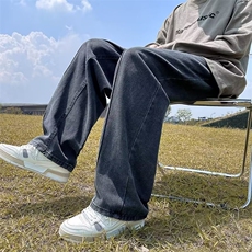 复古坠感牛仔裤男韩版秋冬宽松高街裤子潮牌ins港风长裤N2028-P40，男装牛仔裤，星座1008