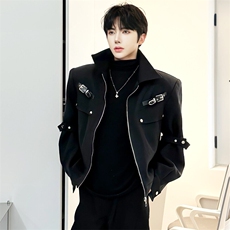 （）短款夹克男小众金属解构外套(裤子2611）5061-P95，男装夹克，星座910-5