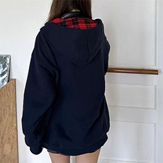 5257-P50原版做工#刺绣食毛华棉复合连帽卫衣薄款/加绒，女装卫衣/绒衫，星座617A-2