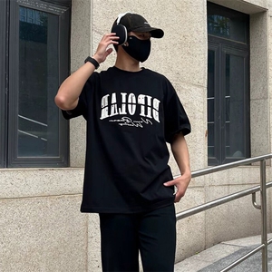 万针全刺绣工艺抖音得物高品质260克重磅纯棉双纱美式高街短袖T恤图片