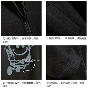 KS21245-P38 连帽开衫卫衣男运动外套大码班服 砖墙图片