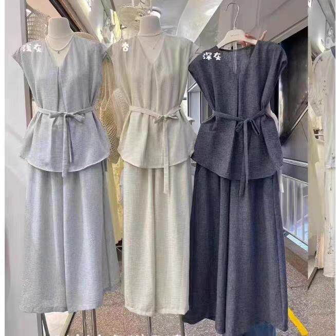 套装2025新款夏季高级感洋气上衣+裤子百搭时尚,女装套装/套裙,翩雅女装供货