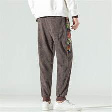 秋冬季灯芯绒风长裤九分裤电商A057-K153-P40（控78），男装休闲裤，电商A057B