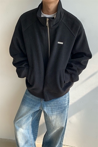 冬装新品 弯刀袖毛呢加棉夹克棉衣休闲纯色加厚外套男 H1021 P118图片