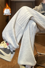 2025冬季新款内景大码加绒菠萝格织带卫裤M-5XHK23848-特P45，男装休闲裤，电商A022