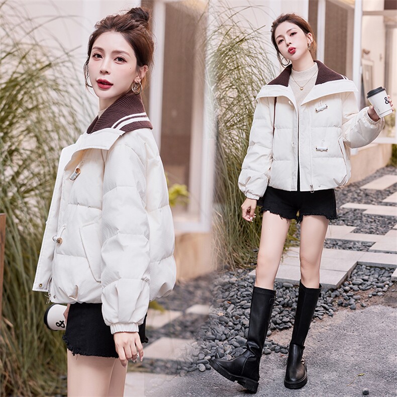 时尚潮流鸭绒短款羽绒服女冬季新款显瘦保暖外套，女装羽绒服，浪花E族（衣布洛）