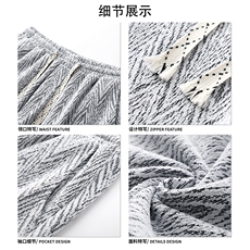 26春款细腻触感纹理极简休闲裤重塑线条感抽绳阔腿裤K885TP38控68，男装休闲裤，电商A102B