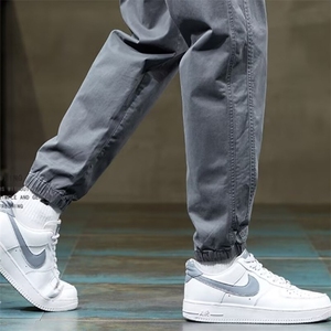 男士裤子美式加绒潮牌宽松束脚哈伦工装裤2025新款秋冬休闲裤图片