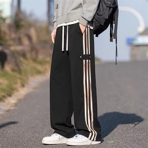 春秋季新款美式裤子男士潮牌ins宽松百搭痞帅青少年冲锋休闲长裤图片