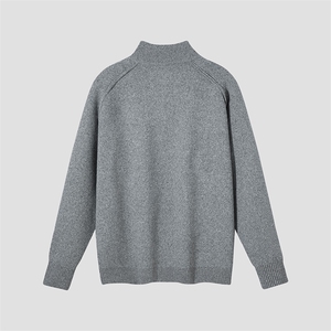 设计感半拉链立领毛衣男秋冬季美式复古宽松加厚针织衫保暖毛线衣图片