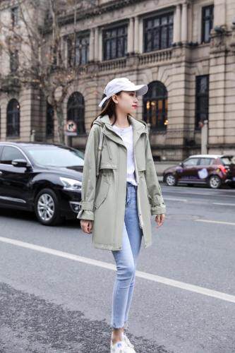 中长款水洗派克风衣时尚款，女装风衣，百变诱惑