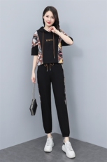 夏季休闲时尚运动服套装女2022新款两件套洋气减龄气质，女装套装/套裙，雅佳俏