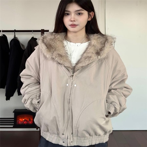 AHCN（志存高远)座山雕加绒厚外套cleanfit重磅帆布水洗棉服夹克图片