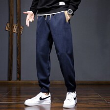 22年抖音秋季新款直筒休闲束脚仿牛仔裤男百搭长裤子潮K550，男装休闲裤，星座815-2