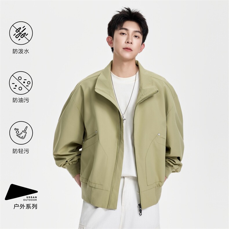 立领夹克外套男2025秋季宽松纯色大口袋工装外套JS5610-P78,男装夹克,星座610（原A335）