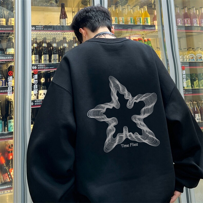 ！圆领卫衣男装港风长袖T恤男外套男WY174-P28,男装卫衣,电商B367