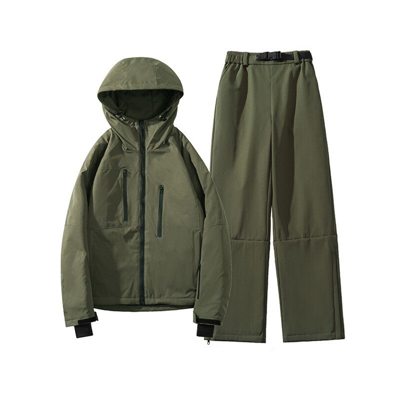 冬季单板双板防风防水拉链男加棉滑雪服套装M70+K1002J加绒-P215,男装休闲套装,电商A001-1