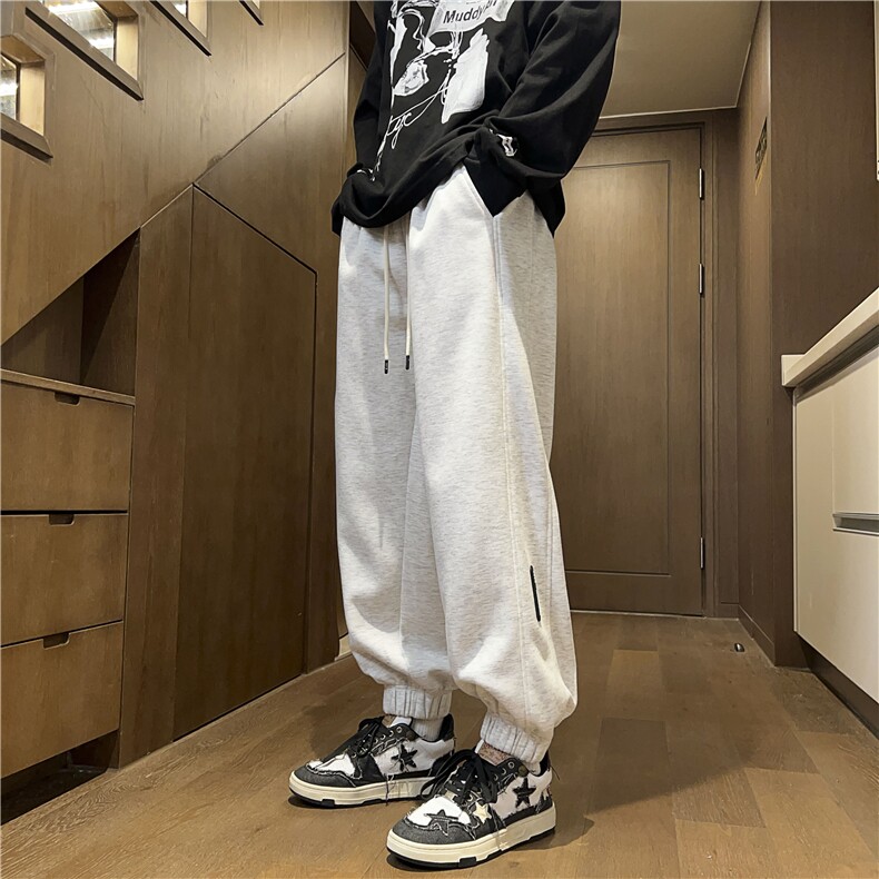 控价69潮流韩版纯色束简约脚休闲裤宽松大码长裤K80022P-35,男装休闲裤,电商A128