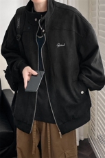 现货鹿皮绒立领夹克外套男绣花上衣A351-AJ2520-P105，男装夹克，电商A351