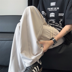 特批28 数据凉感冰丝裤明线弯刀设计感百搭宽松显瘦K5626图片