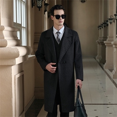 2025年秋季新款百搭男士中长款长袖羊毛大衣，男装毛呢大衣，牧绒家园高端店