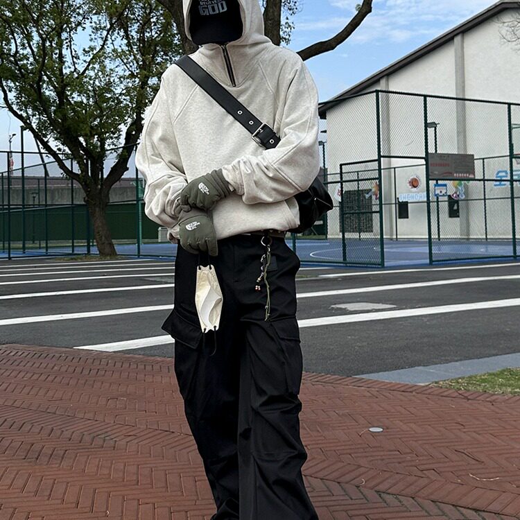 【有货】DW77-P62重磅米兰绒半拉链加绒卫衣男宽松连帽加厚外套,男装卫衣,星座603-2