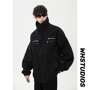 春季港风大码美式潮流宽松百搭立领夹克外套XZ213-JK3000-P65控88图片