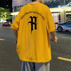 T660P26夏季新款港风纯棉短袖T恤ins衣服宽松半袖体恤字母印花图片