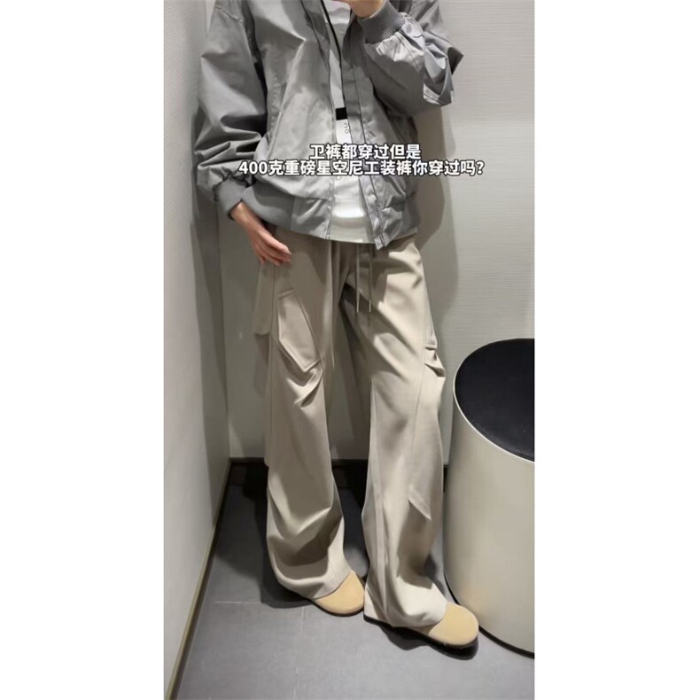 网图弯刀毛呢卫裤男款美式高街cleanfit裤子褶皱工装KZA401-特P52,男装休闲裤,星座1007（原301D）